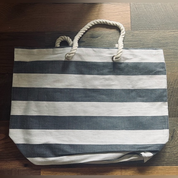 Flamingo 🦩 Large Beach Tote Bag Nautical Rope Handles Zippered Accessory Bag - Picture 3 of 8